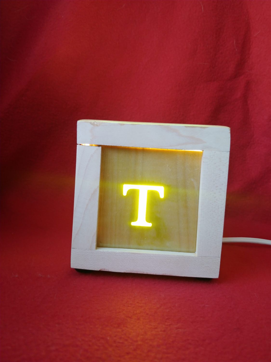 Monogram cube lamp — handmade by QCraft