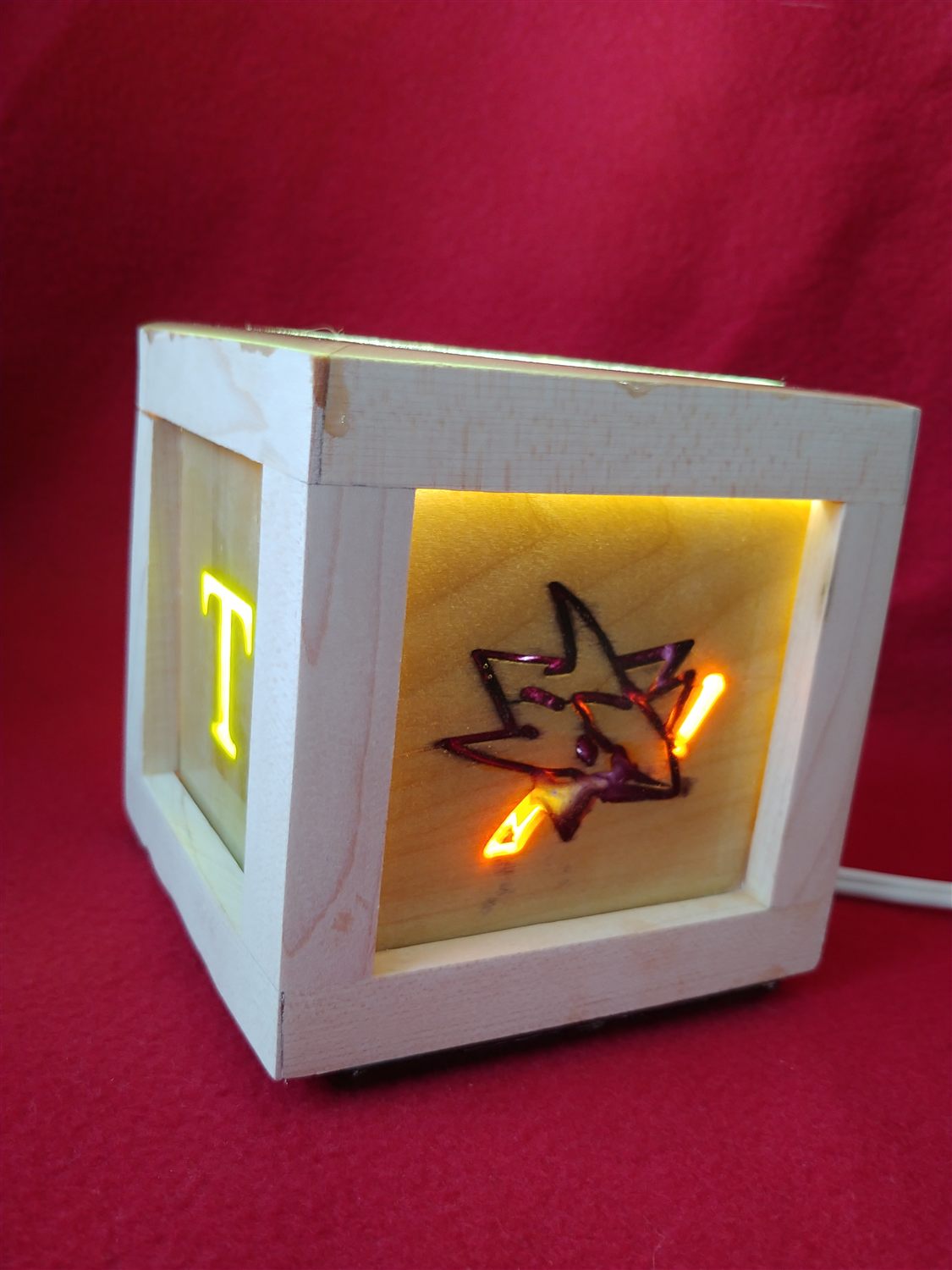 Monogram cube lamp — handmade by QCraft