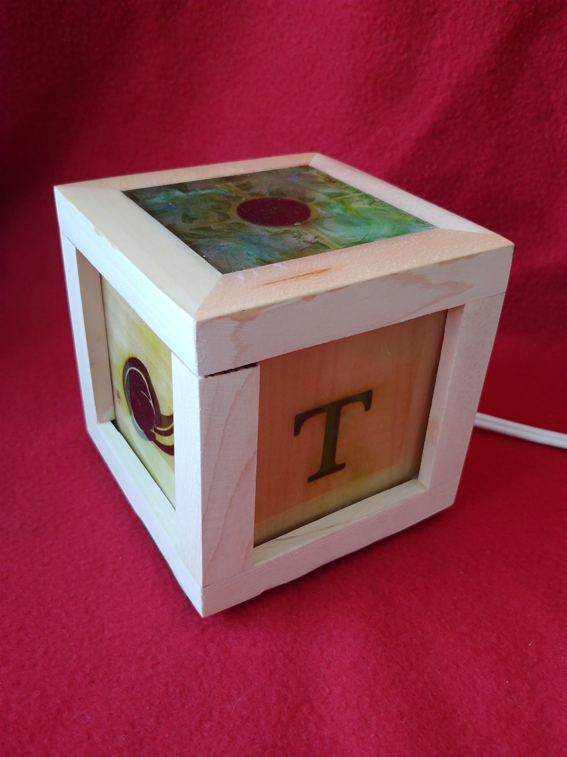 Monogram cube lamp — handmade by QCraft