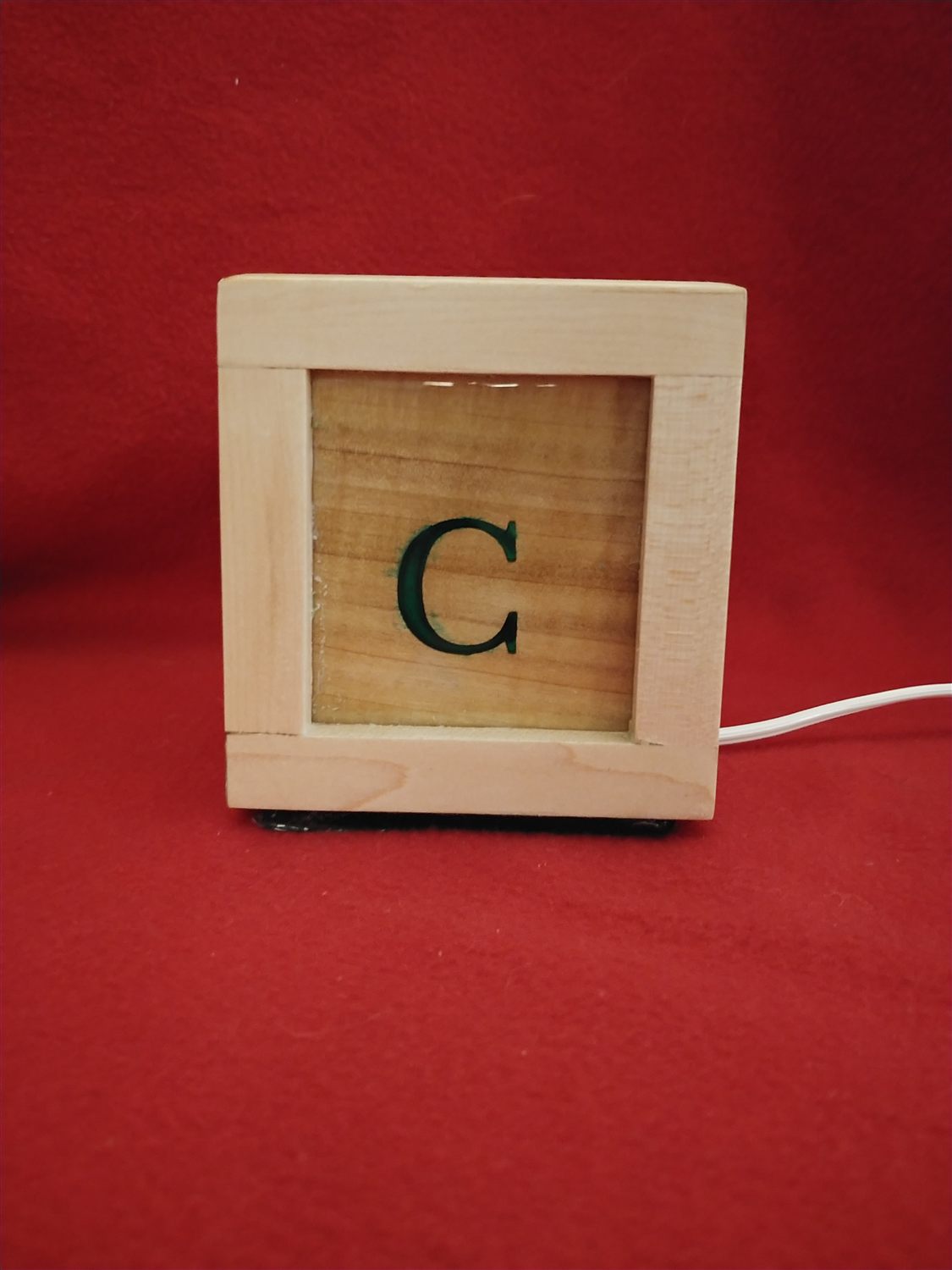 Monogram cube lamp — handmade by QCraft