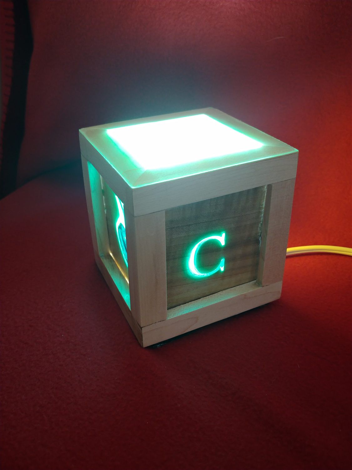 Monogram cube lamp — handmade by QCraft