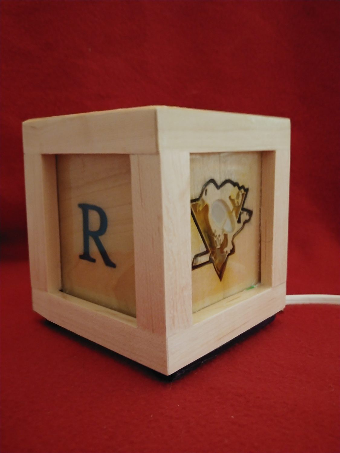 Monogram cube lamp — handmade by QCraft