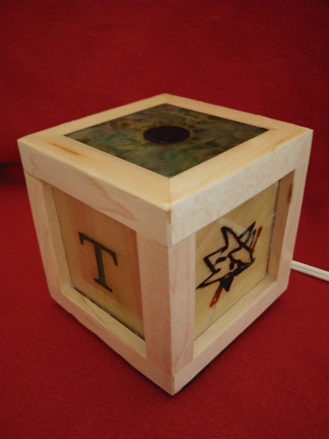 Monogram cube lamp — handmade by QCraft