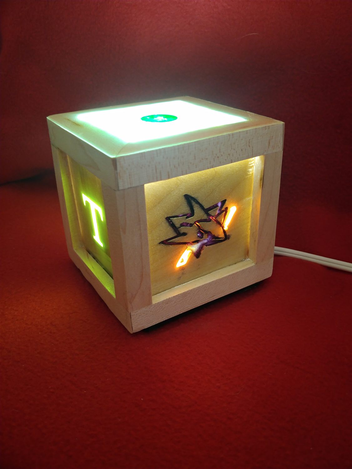 Monogram cube lamp — handmade by QCraft