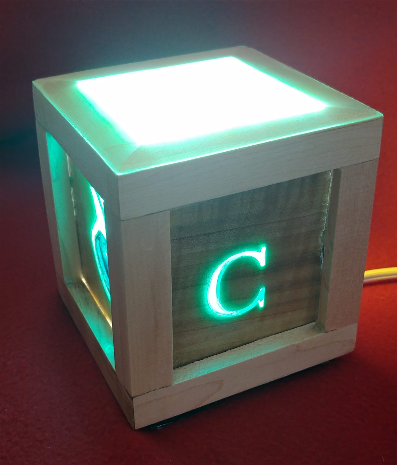 Monogram cube lamp — handmade by QCraft