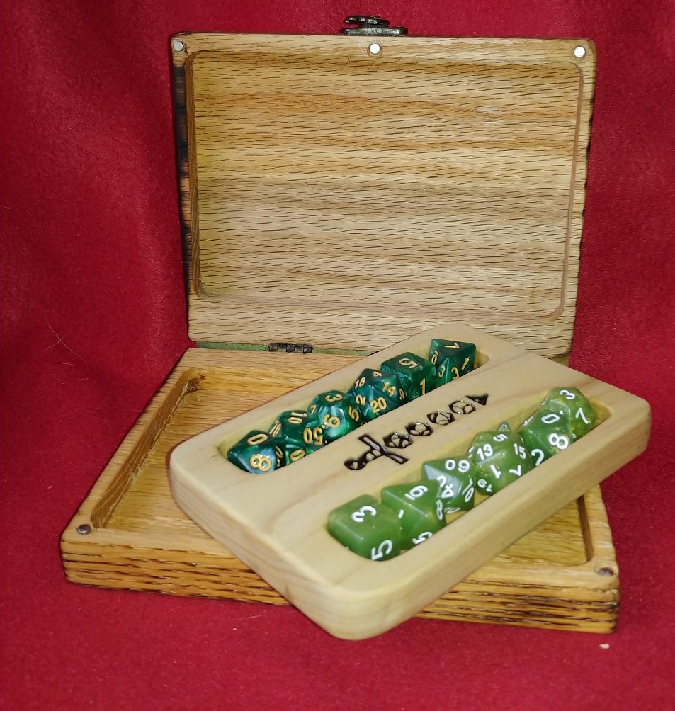 D&D book box, open — handmade by QCraft