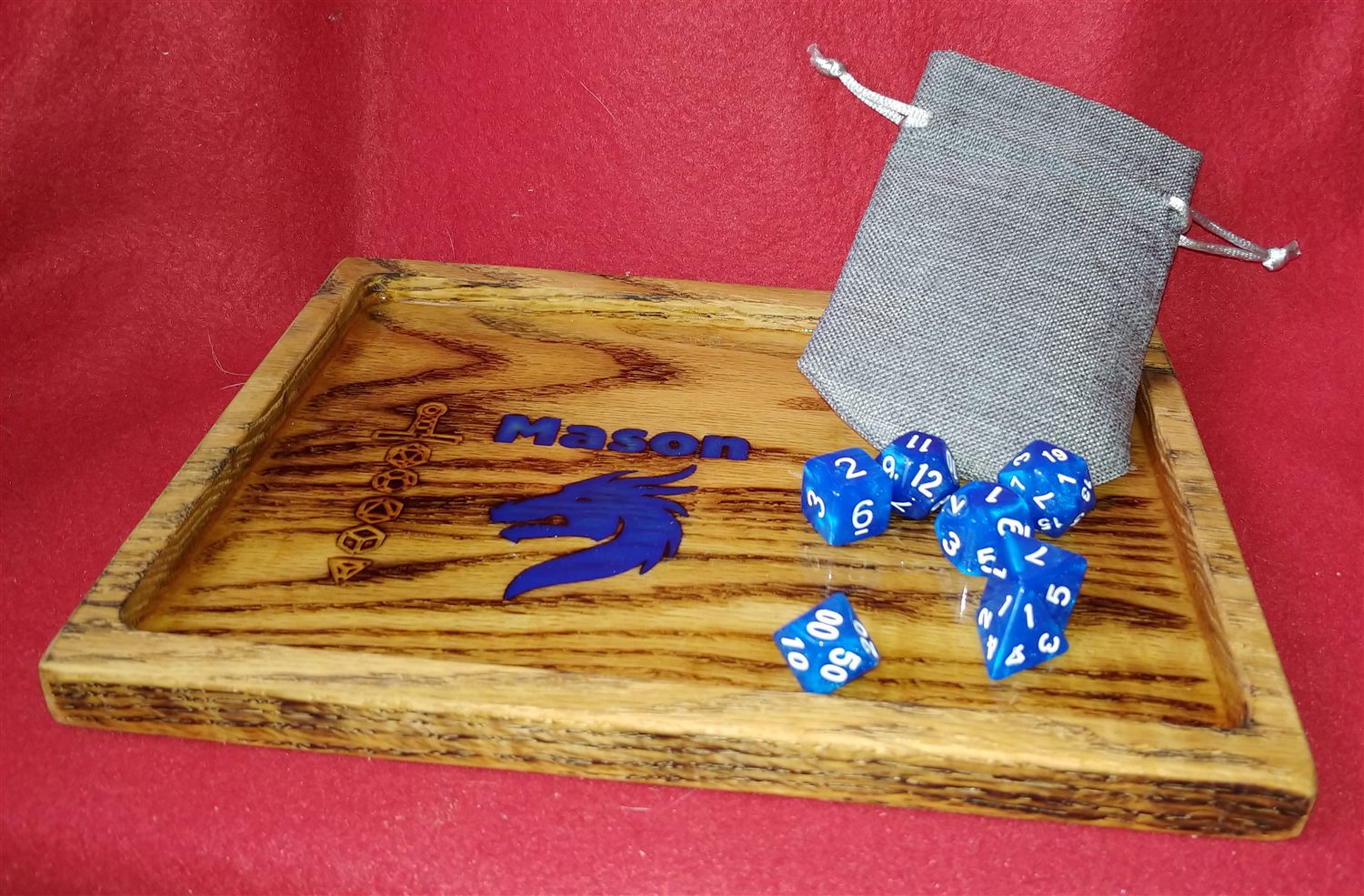 Dice tray (dragon) — handmade by QCraft