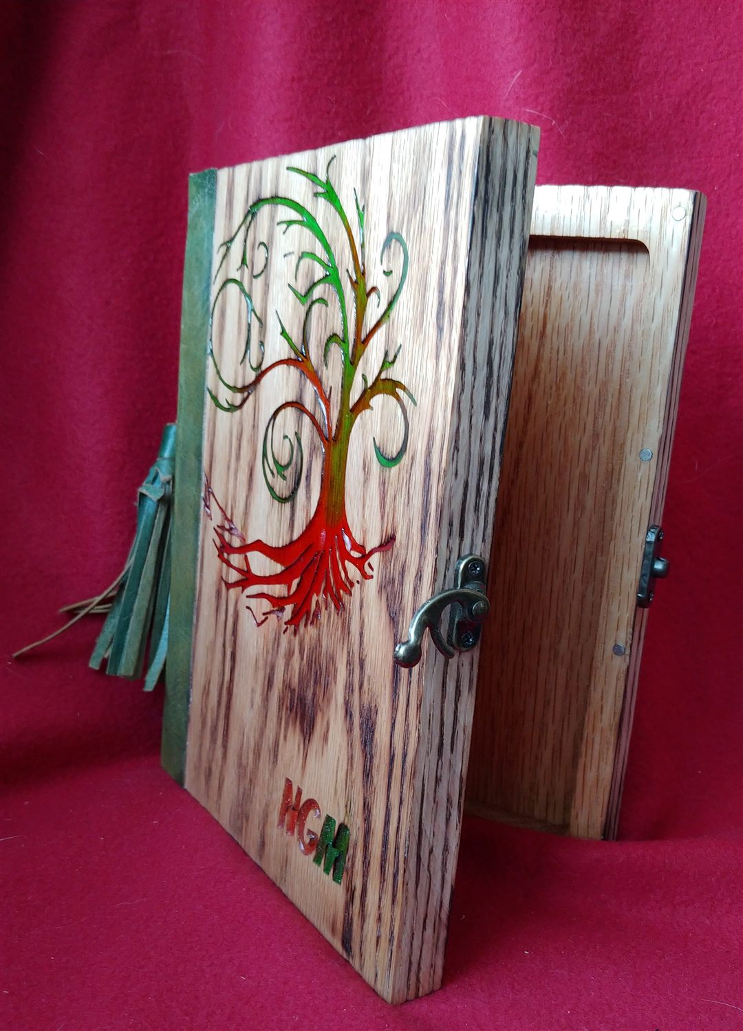 Tree-of-life D&D book box — handmade by QCraft