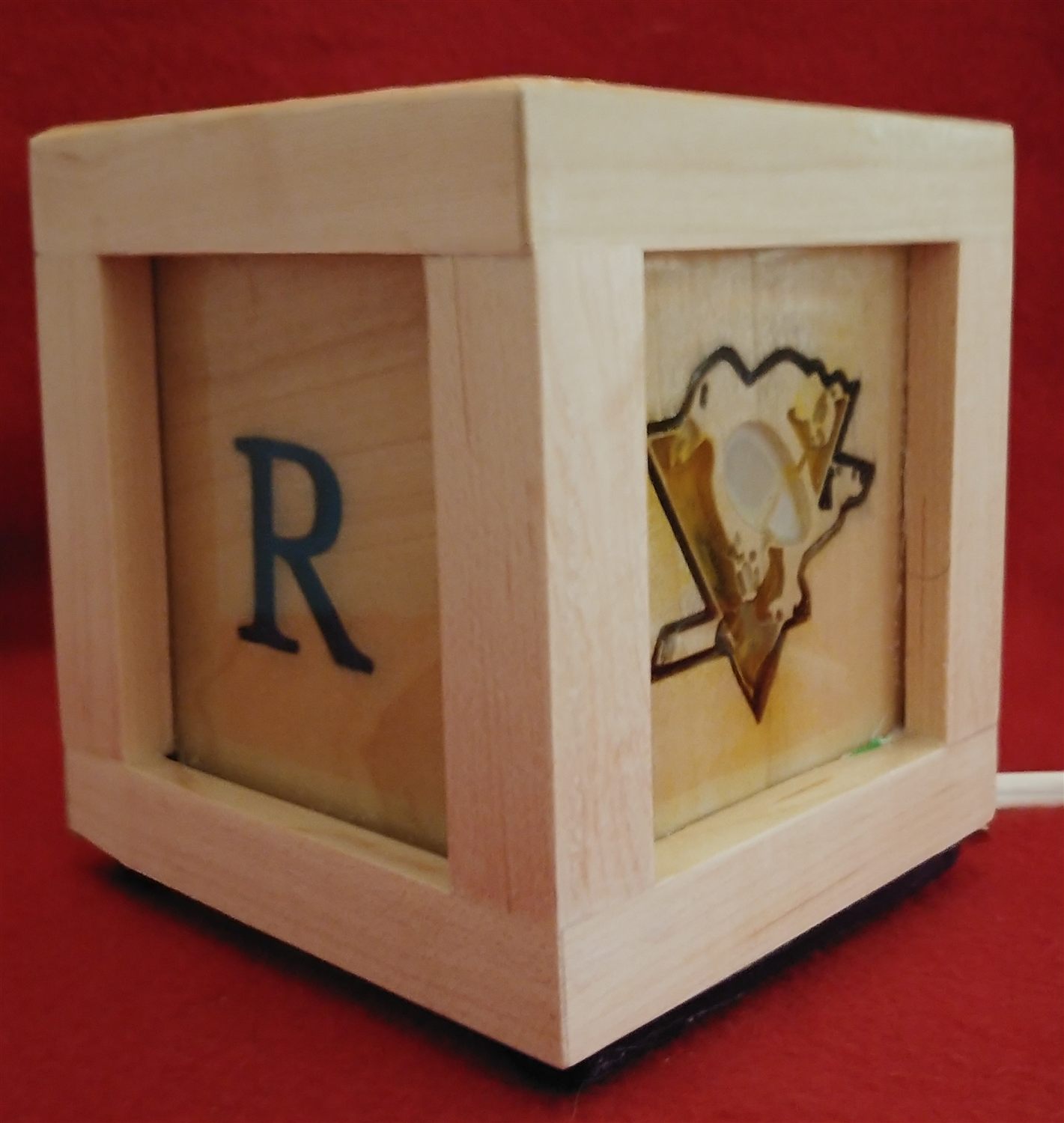 Monogram cube lamp — handmade by QCraft