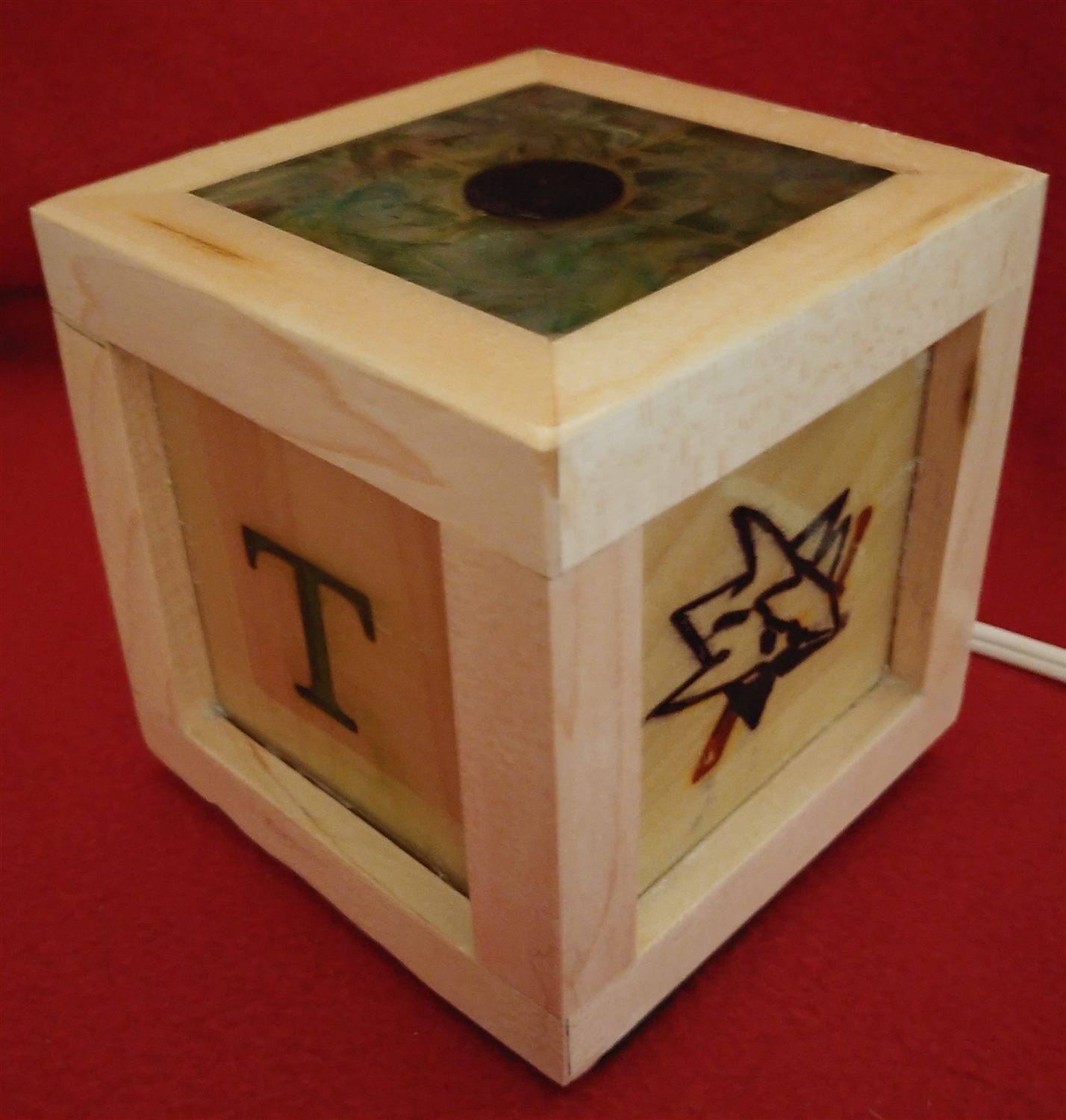 Monogram cube lamp — handmade by QCraft