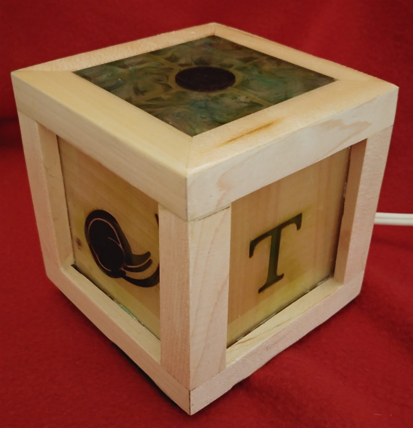 Monogram cube lamp — handmade by QCraft