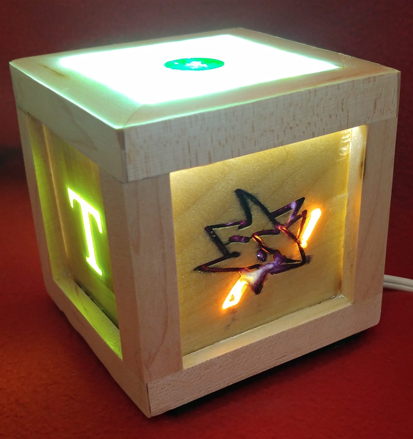 Monogram cube lamp — handmade by QCraft